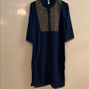 Elegant Navy Blue Embellished Kurta